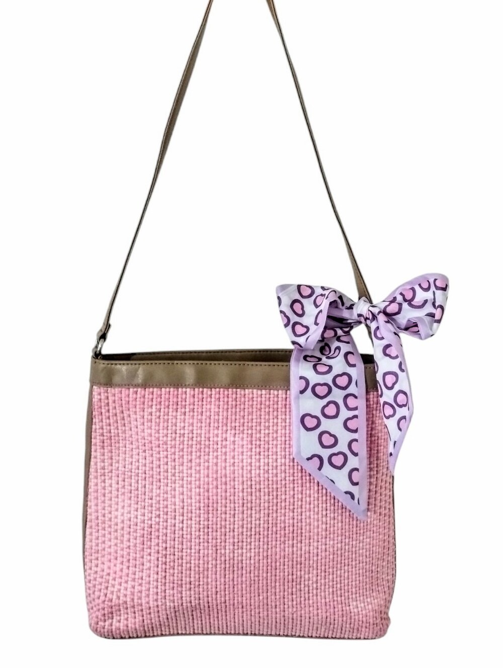 Fossil Woven Straw Shoulder Bag In Pastel Pink 🩷